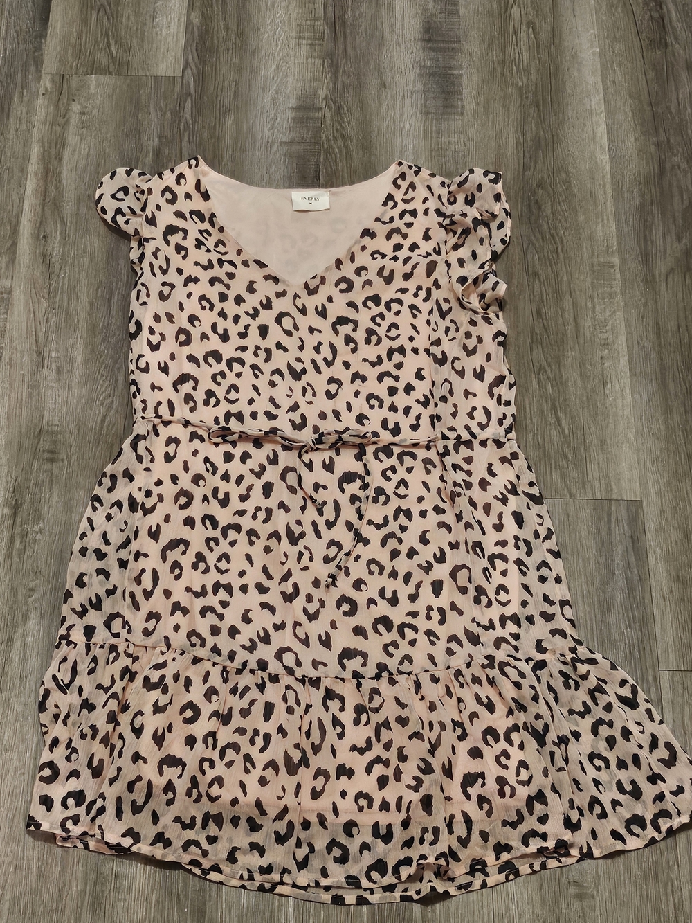 Everly Blush Pink Leopard Print Ruffle Dress